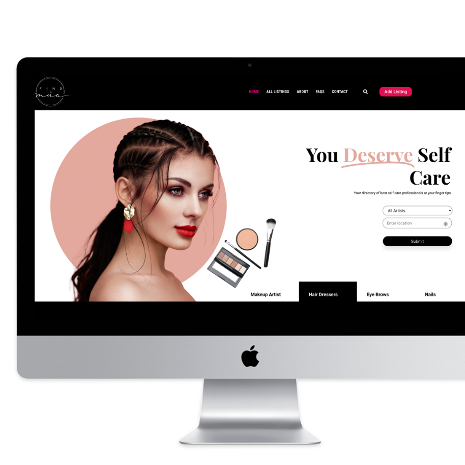 find a mua website design desktop